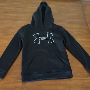 Under Armour Boys big logo Long sleeve Black Hoodie kids Size 7
